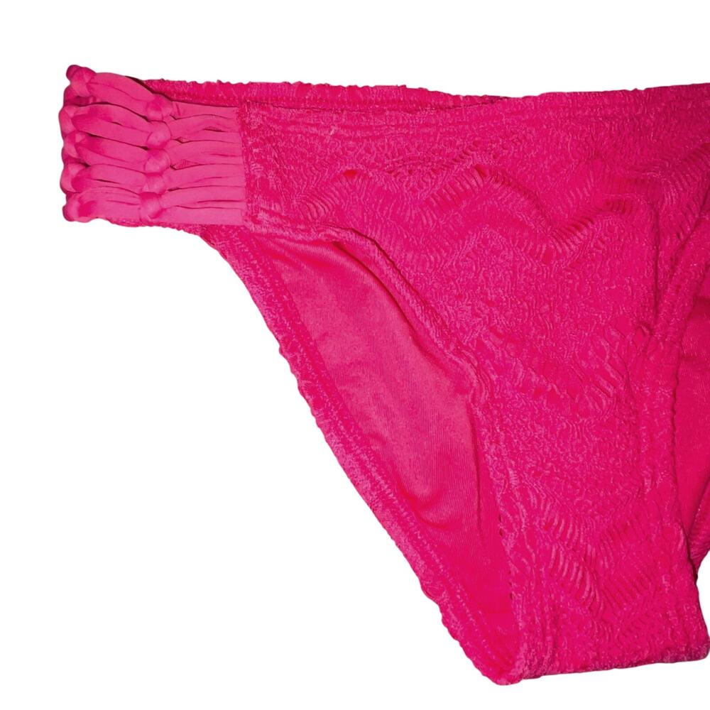 Vince Camuto Crochet Lace Tie Front bikini pink XS $146 - Picture 6 of 9